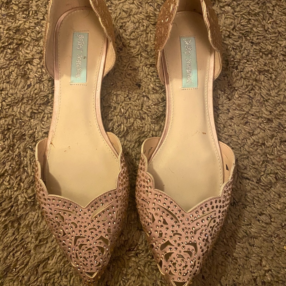 Blue Betsy Johnson-Rose Hold Rhinestone shoes